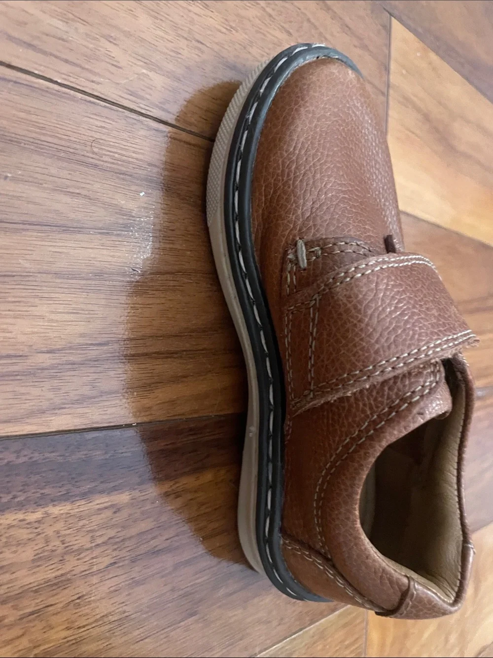 Johnston & Murphy Toddler Brown Leather Velcro Shoes